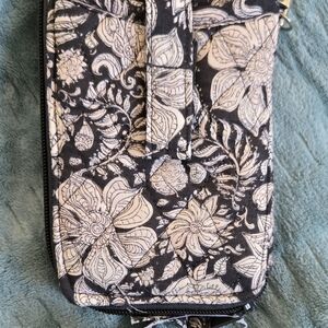 Nicole's Boutique Black and White Floral Wristlet